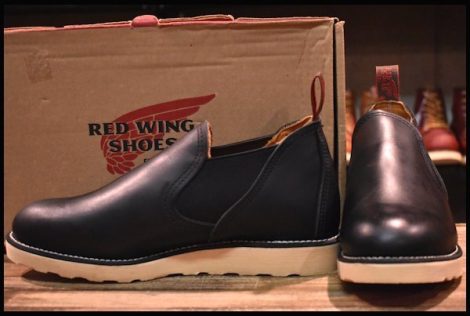 【8E 箱付 試着程度 15年】レッドウィング 8142 サイドゴア 黒 ブラッククローム ローカット 短靴 ブーツ redwing HOPESMORE