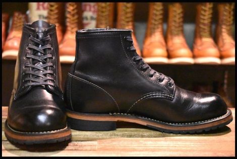 【6D 美品 19年】レッドウィング 9414 ベックマン 黒 ブラック フェザーストーン プレーントゥ 編み上げ ブーツ redwing HOPESMORE