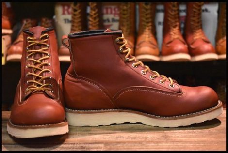 【8.5D 美品 09年】レッドウィング 2907 ラインマン 赤茶 オロラセット レースアップ 編み上げ LTT ブーツ redwing HOPESMORE