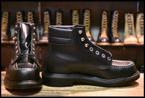 【8E 箱付 未使用 23年】レッドウィング 8133 スーパーソール ブラッククローム 黒 モックトゥ 編み上げ ブーツ redwing HOPESMORE