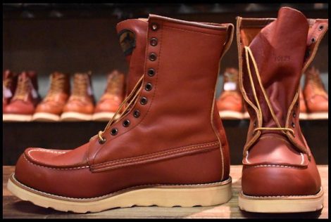 【9EE DEAD 半円犬タグ】レッドウィング 877 ロング アイリッシュセッター 茶 オロイジナル モックトゥ ブーツ redwing HOPESMORE