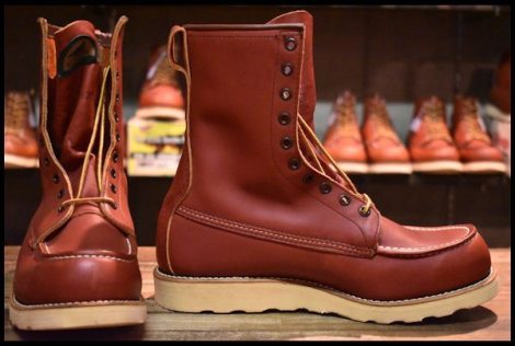 【9EE DEAD 半円犬タグ】レッドウィング 877 ロング アイリッシュセッター 茶 オロイジナル モックトゥ ブーツ redwing HOPESMORE