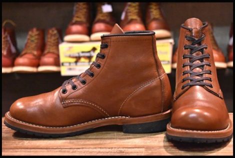 【6.5D 美品 14年】レッドウィング 9016 ベックマン シガー フェザーストーン 茶 プレーントゥ レースアップ ブーツ redwing HOPESMORE