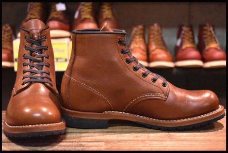 【6.5D 美品 14年】レッドウィング 9016 ベックマン シガー フェザーストーン 茶 プレーントゥ レースアップ ブーツ redwing HOPESMORE