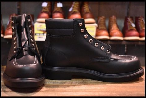 【9E 箱付 未使用 23年】レッドウィング 8133 スーパーソール ブラッククローム 黒 モックトゥ 編み上げ ブーツ redwing HOPESMORE