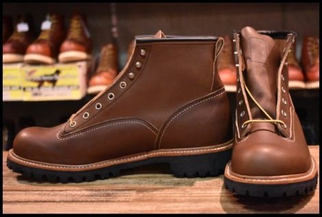 【11D 未使用 09年】レッドウィング 2936 ビブラム ラインマン ブラウン 茶 ラグソール LTT レースアップ ブーツ redwing HOPESMORE