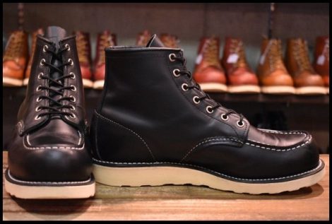 【9E 美品 16年】レッドウィング 8179 アイリッシュセッター 黒 ブラッククローム モックトゥ 編み上げ ブーツ redwing HOPESMORE