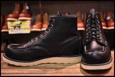 【9E 美品 16年】レッドウィング 8179 アイリッシュセッター 黒 ブラッククローム モックトゥ 編み上げ ブーツ redwing HOPESMORE