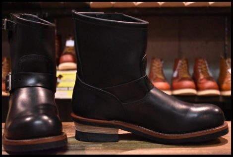 【8.5D 良品 10年】レッドウィング 2976 ショート エンジニア 黒 ブラッククローム スチールトゥ ブーツ redwing HOPESMORE