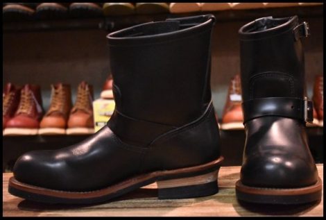 【8.5D 良品 10年】レッドウィング 2976 ショート エンジニア 黒 ブラッククローム スチールトゥ ブーツ redwing HOPESMORE