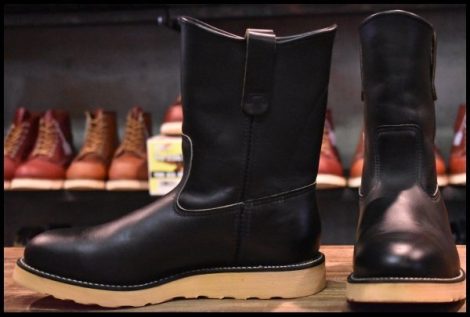 【8E 美品 羽タグ 00年】レッドウィング 8169 ペコス 黒 ブラッククローム クッションソール プルオン ブーツ redwing pecos HOPESMORE