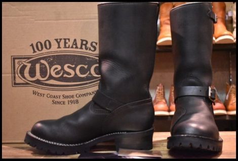 【9E 箱付 美品 21年】WESCO ウエスコ カスタムボス ブラック 黒 11インチハイト ビブラム100 レザーライニング ブーツ HOPESMORE