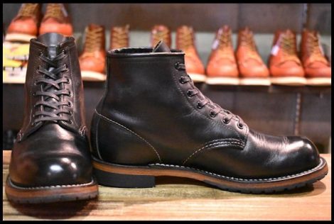 【8D 箱付 美品 18年】レッドウィング 9414 ベックマン 黒 ブラック フェザーストーン プレーントゥ ブーツ 9014 redwing HOPESMORE