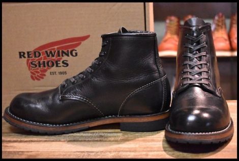 【8D 箱付 美品 18年】レッドウィング 9414 ベックマン 黒 ブラック フェザーストーン プレーントゥ ブーツ 9014 redwing HOPESMORE