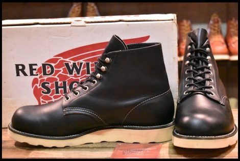 【8EE 箱付 美品 犬タグ】レッドウィング 8165 アイリッシュセッター 黒 ブラッククローム プレーントゥ ブーツ redwing HOPESMORE