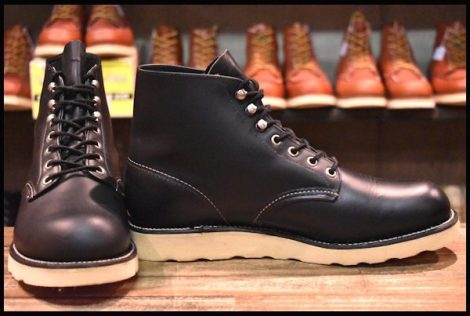 【8EE 箱付 美品 犬タグ】レッドウィング 8165 アイリッシュセッター 黒 ブラッククローム プレーントゥ ブーツ redwing HOPESMORE