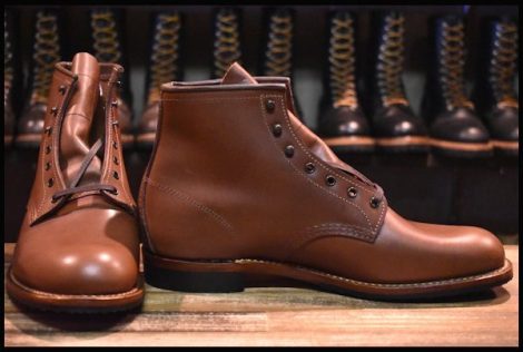 【10D 箱付 未使用 19年】レッドウィング 9063 ベックマン ブーツ チーク フェザーストーン 茶 フラットボックス redwing HOPESMORE