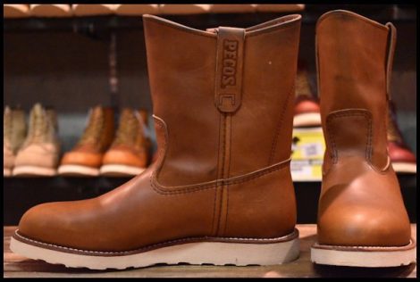 【9D 美品 EH 22年】レッドウィング 866 ペコス 茶 オロイジナル プルオン クッションソール ブーツ redwing pecos HOPESMORE