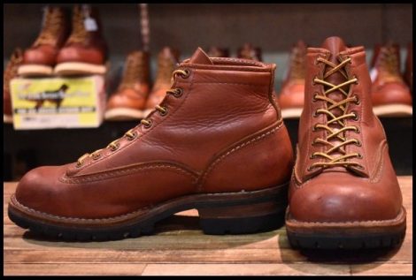 【7E 中古 04年】WESCO ウエスコ カスタムジョブマスターLTT レッドウッド 赤茶 ビブラム100シングル 編み上げ ブーツ HOPESMORE