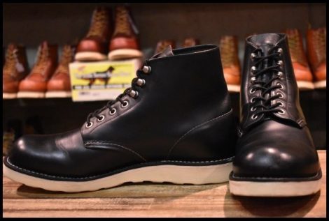 【10D 良品 08年】レッドウィング 8165 アイリッシュセッター 黒 ブラッククローム プレーントゥ 編み上げ ブーツ redwing HOPESMORE