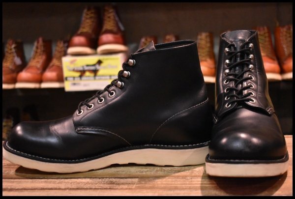 【10D 良品 08年】レッドウィング 8165 アイリッシュセッター 黒 ブラッククローム プレーントゥ 編み上げ ブーツ redwing HOPESMORE