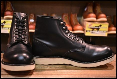 【10D 良品 08年】レッドウィング 8165 アイリッシュセッター 黒 ブラッククローム プレーントゥ 編み上げ ブーツ redwing HOPESMORE