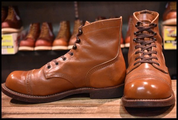 【9D 良品 13年】レッドウィング 8011 アイアンレンジ マンソン 茶 ホワイト アッシュセトラー キャップトゥ ブーツ redwing HOPESMORE