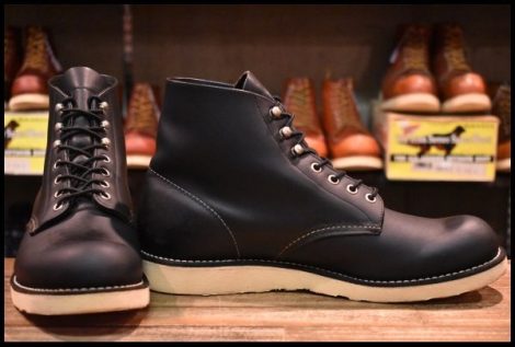 【10D 良品 12年】レッドウィング 8165 アイリッシュセッター 黒 ブラッククローム プレーントゥ 編み上げ ブーツ redwing HOPESMORE