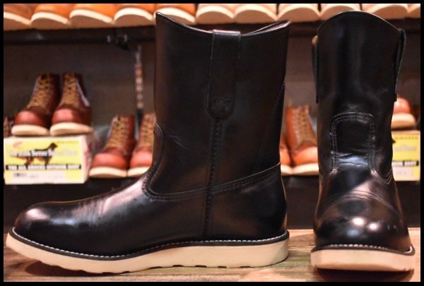 【8E 良品 14年】レッドウィング 8169 ペコス 黒 ブラッククローム プルオン クッションソール ブーツ redwing pecos HOPESMORE