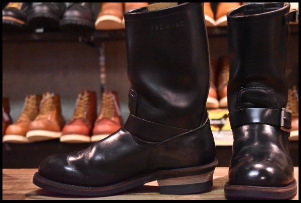 【8.5D 良品 17年】レッドウィング 2966 ブラック クローンダイク エンジニア 黒 茶芯 スチール無し ブーツ redwing  HOPESMORE