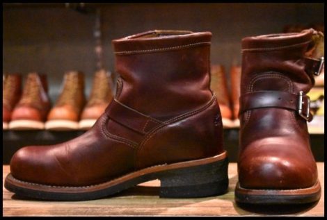 【8E 良品 黒タグ】Chippewa チペワ 1901M11 ショートエンジニア 7インチハイト コードバン スチールトゥ ビブラム700 ブーツ HOPESMORE