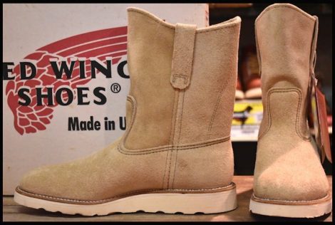 【7E DEAD 羽タグ 97年】レッドウィング 8168 スエード ペコス タン ラフアウト プルオン ベージュ ブーツ redwing pecos HOPESMORE