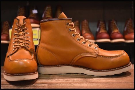 【8.5E 良品 14年】レッドウィング 9875 アイリッシュセッター ゴールドラセット モックトゥ レースアップ ブーツ redwing HOPESMORE