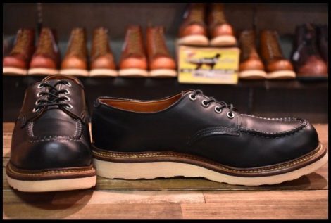 【10D 良品 10年】レッドウィング 8106 オックスフォード 黒 ブラッククローム モックトゥ ローカット 短靴 ブーツ redwing HOPESMORE