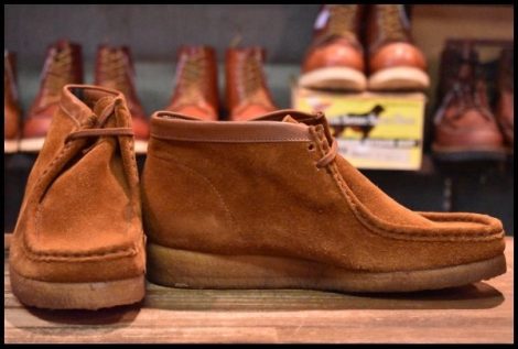 【8M 箱付 DEAD IRELAND製】Clarks クラークス Wallabee Boots ワラビーブーツ ブラウン スエード ミドルカット 編み上げ HOPESMORE