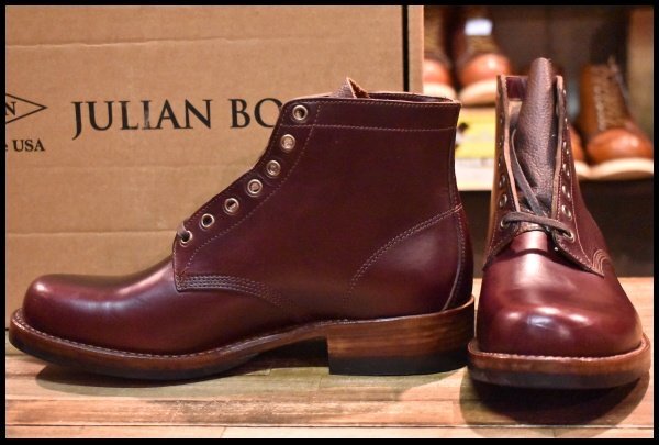 【8 箱付 未使用】JULIAN BOOTS ジュリアンブーツ Bedford ベッドフォード ダークチェリー キャッツポウヒール RRL HOPESMORE