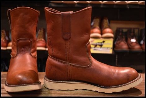 【9.5D 良品 緑犬タグ 94年】レッドウィング 866 ペコス 赤茶 オロラセット ブーツ redwing pecos HOPESMORE