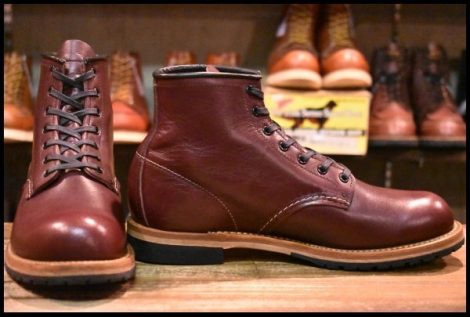 【8D 箱付 美品 18年】レッドウィング 9411 ベックマン ブラックチェリー フェザーストーン プレーントゥ ブーツ redwing HOPESMORE