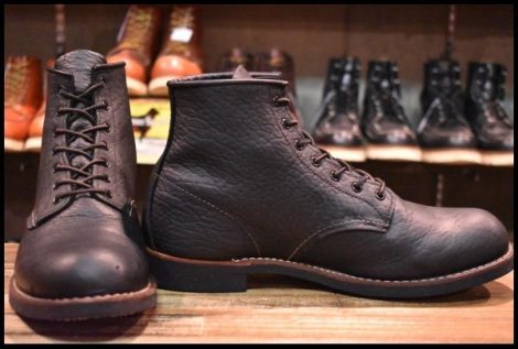 【10D 良品 Brooks Brothers別注 11年】レッドウィング 4557 黒 ブラック バイソン 編み上げ ブーツ ベックマン redwing HOPESMORE