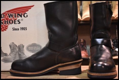 【8D 箱付 良品 旧シルエット 06年】レッドウィング 2268 エンジニア 黒 ブラック スチールトゥ ブーツ redwing HOPESMORE
