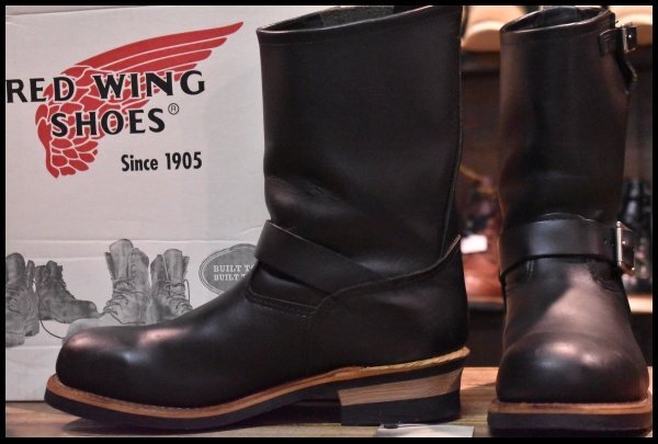 【10D 箱付 良品 08年】レッドウィング 2268 エンジニア 黒 ブラッククローム スチールトゥ プルオン ブーツ redwing HOPESMORE