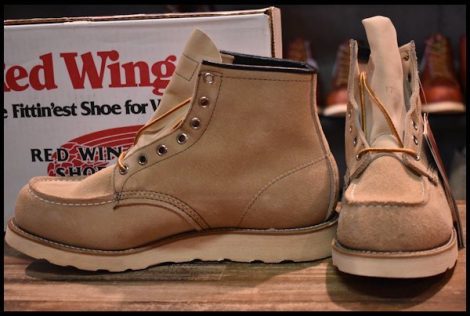 【8E 箱付 DEAD 羽タグ 98年】レッドウィング 8173 スエード アイリッシュセッター タン ラフアウト モックトゥ ブーツ redwing HOPESMORE