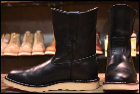 【8E 良品 07年】レッドウィング 8169 ペコス 黒 ブラッククローム プルオン クッションソール ブーツ redwing pecos HOPESMORE