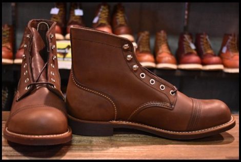 【9.5D 箱付 未使用 21年】レッドウィング 8111 アイアンレンジャー アンバー ハーネス キャップトゥ ブラウン ブーツ redwing HOPESMORE