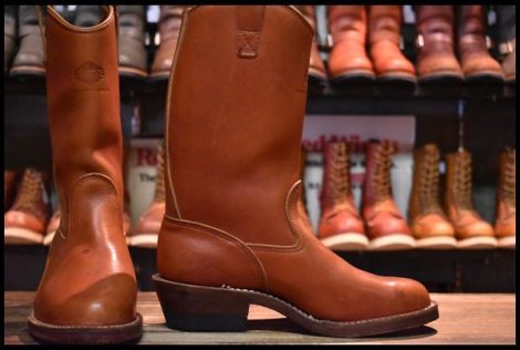 【8.5E DEAD 旧ロゴ 95年】WESCO ウエスコ カスタムウエスタンボス 赤茶 モリソン ダブルレザーソール プルオン ペコス ブーツ HOPESMORE