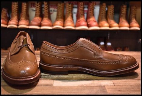 【11D 箱付 未使用】ALDEN オールデン 97891 ロングウイングチップ ウイスキー コードバン 茶 短靴 レースアップ ブーツ HOPESMORE