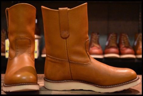 【7E 良品 10年】レッドウィング 9866 ゴールドラセット ペコス 茶 クッションソール プルオン ブーツ redwing pecos HOPESMORE