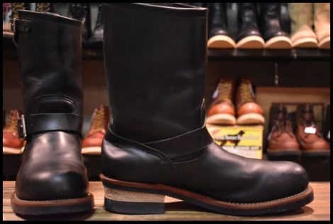 【9.5D 良品 11年】レッドウィング 2268 エンジニア 黒 ブラッククローム スチールトゥ プルオン ブーツ redwing HOPESMORE