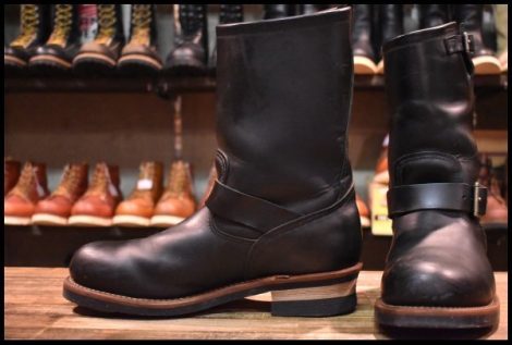 【9.5D 良品 11年】レッドウィング 2268 エンジニア 黒 ブラッククローム スチールトゥ プルオン ブーツ redwing HOPESMORE