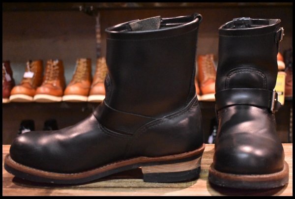 【9D 良品 11年】レッドウィング 2976 ショート エンジニア 黒 ブラッククローム スチールトゥ ブーツ redwing HOPESMORE